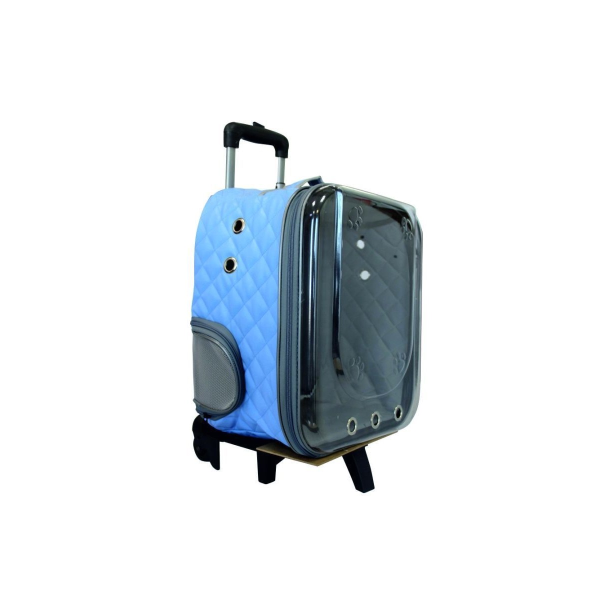 Рюкзак-переноска для животных N1, на колесах, голубая, текстиль, 20x34x50см