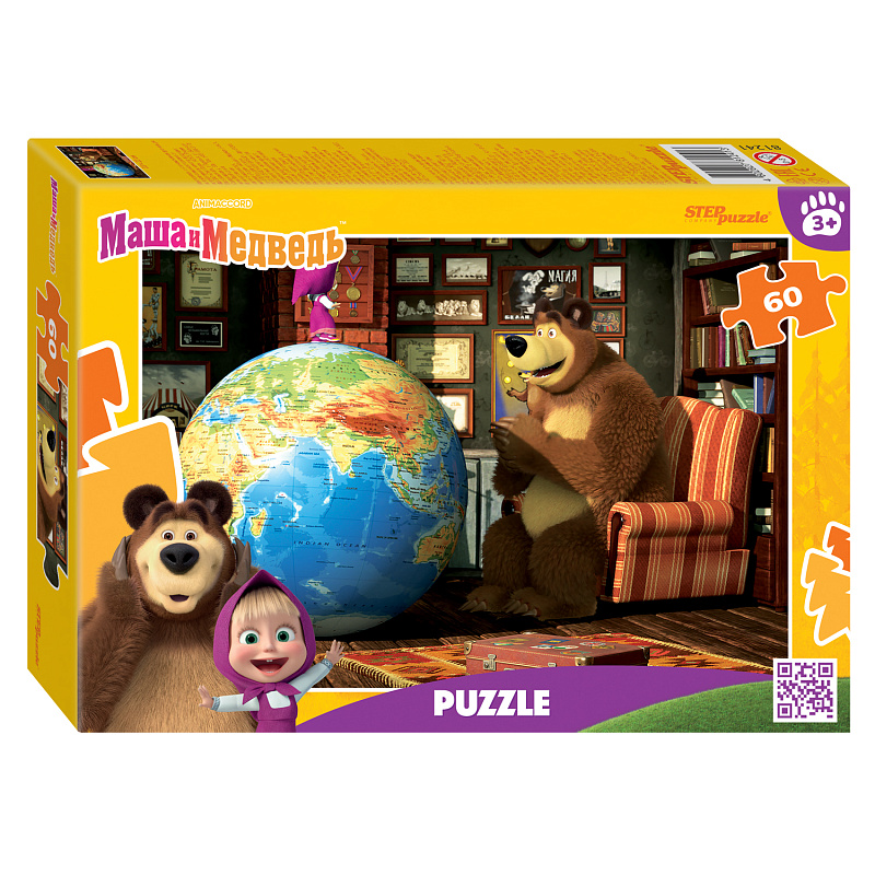 

Мозаика Step Puzzle "puzzle" 60 "Маша и Медведь (нов.)" (Анимаккорд), 60