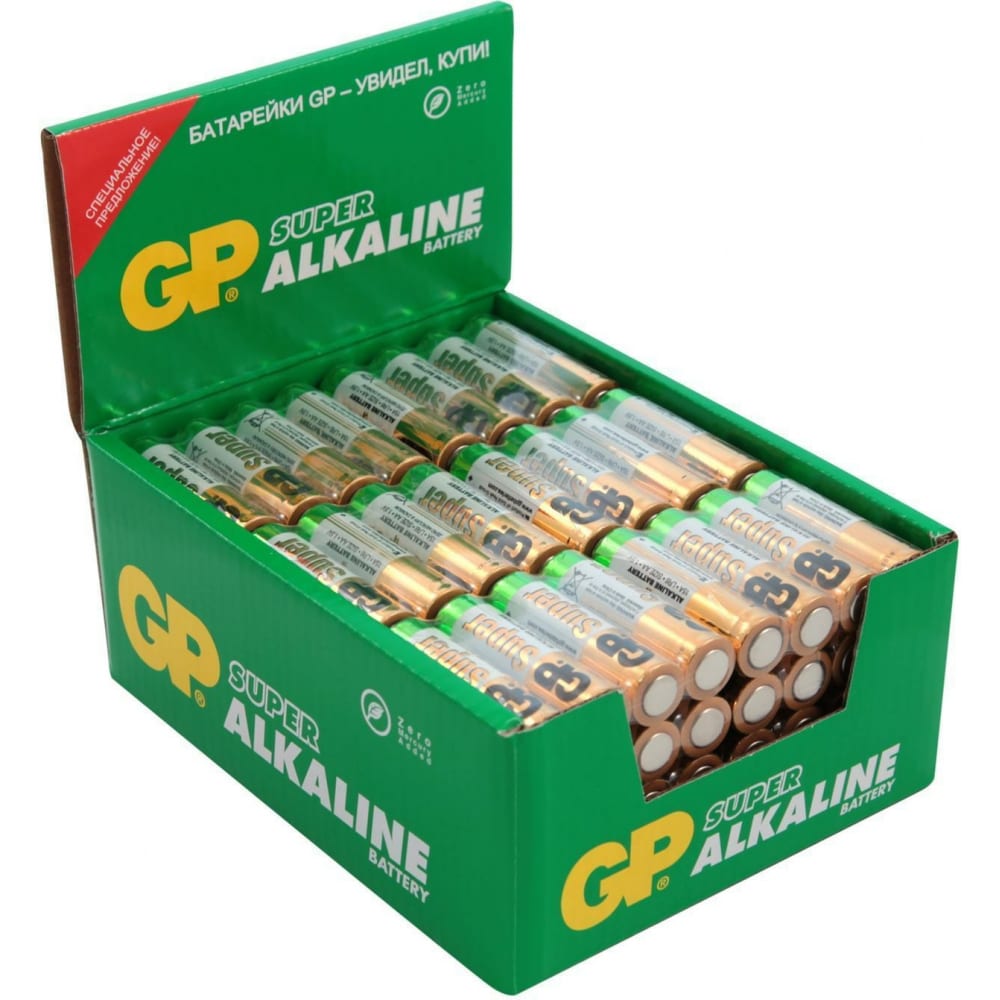 

Алкалиновые батарейки GP Super Alkaline 15А АA - 96 шт. 15ARS-2SB4