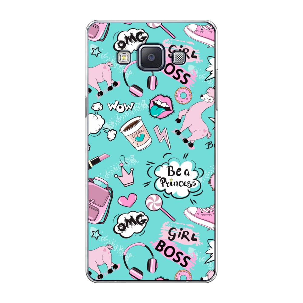 

Чехол Awog на Samsung Galaxy A5 / Самсунг A5 "Стильная лама", Голубой;белый;розовый, 20450-1