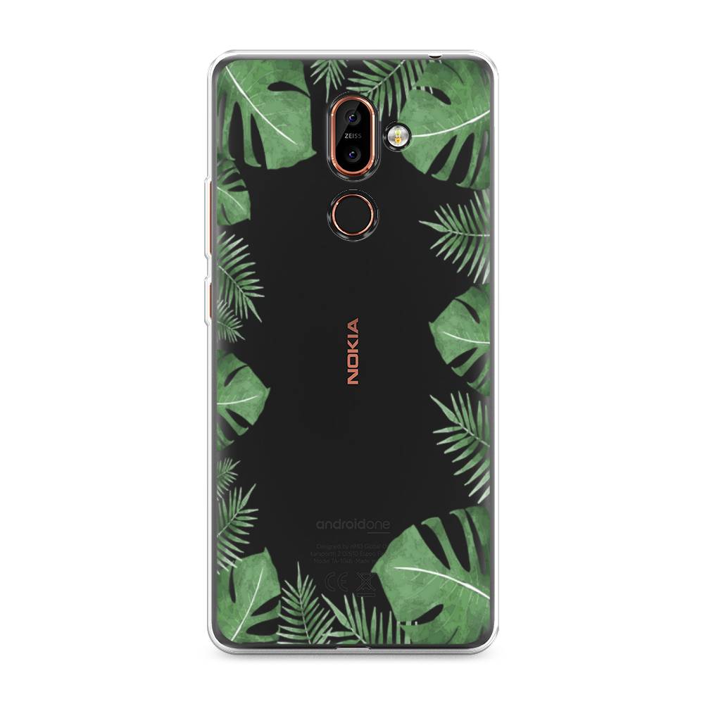 

Чехол Awog на Nokia 7 plus / Нокиа 7 plus "Листья папоротника рамка", Зеленый, 121050-8