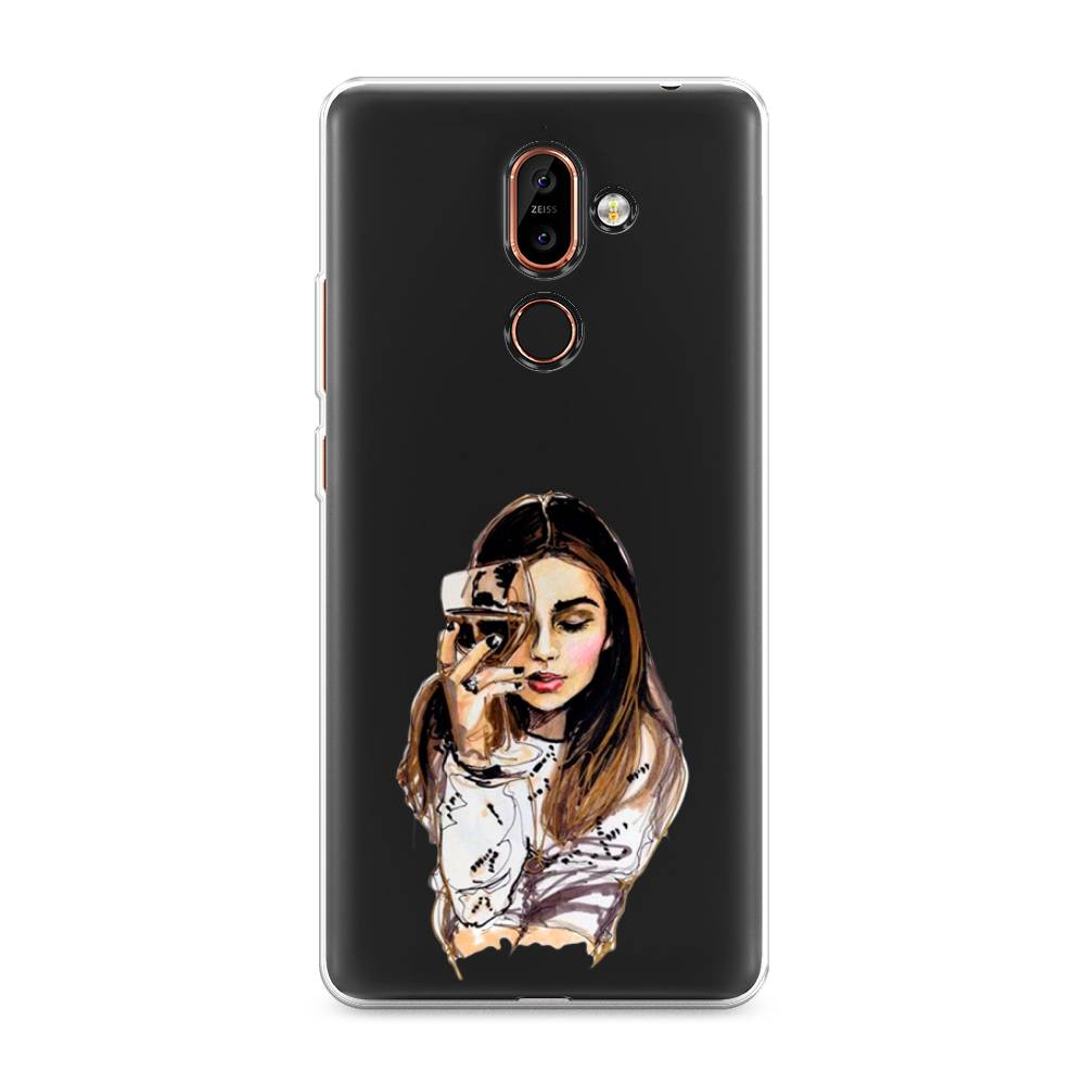 

Чехол Awog на Nokia 7 plus / Нокиа 7 plus "Девушка с бокалом", Коричневый;прозрачный;бежевый, 121050-7