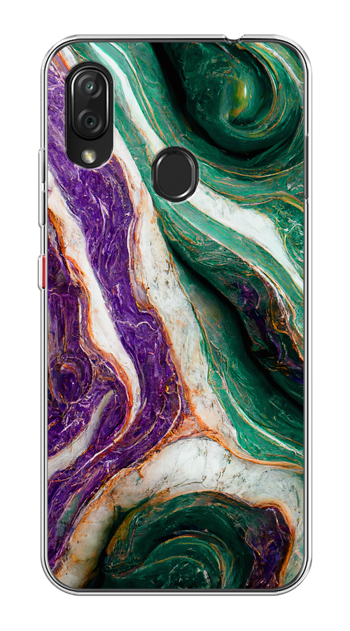 

Чехол на ZTE Blade V10 Vita "Фиолетово-зеленый мрамор", Зеленый;фиолетовый, 132650-1