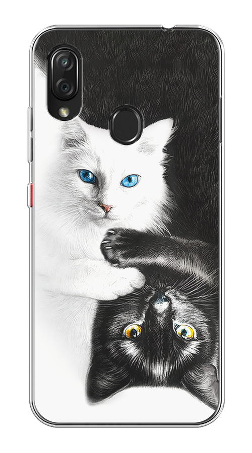 

Чехол на ZTE Blade V10 Vita "Коты Инь-Янь", Черный;белый;голубой, 132650-1