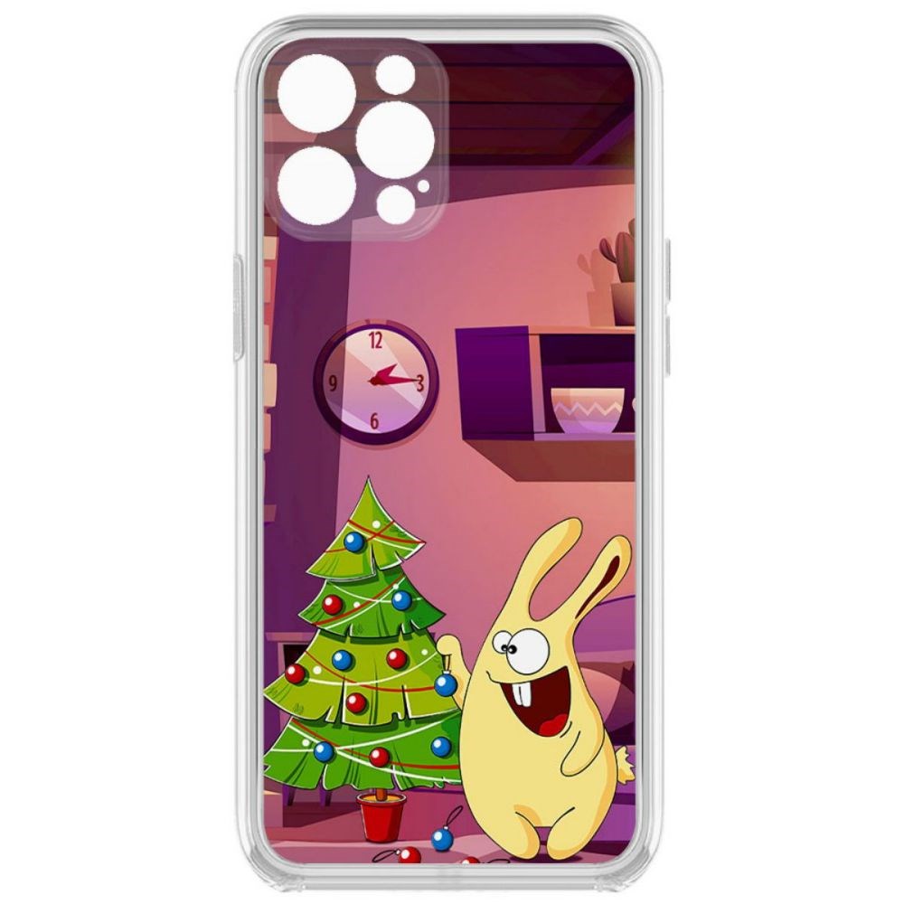 

Чехол-накладка Krutoff Кролик для iPhone 12 Pro с защитой камеры, Прозрачный
