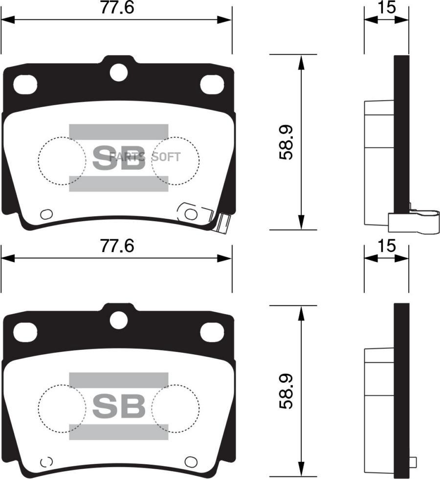 

Тормозные колодки Sangsin brake задние SP1522, SP1522