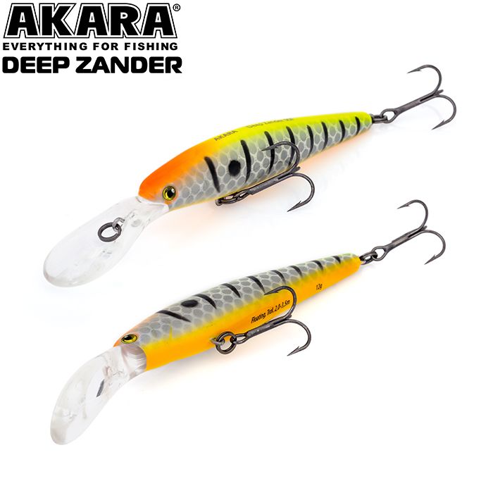 

Воблер Akara Deep Zander 90F 12 гр 3/7 oz 3,5 in A 6, Разноцветный, Deep Zander