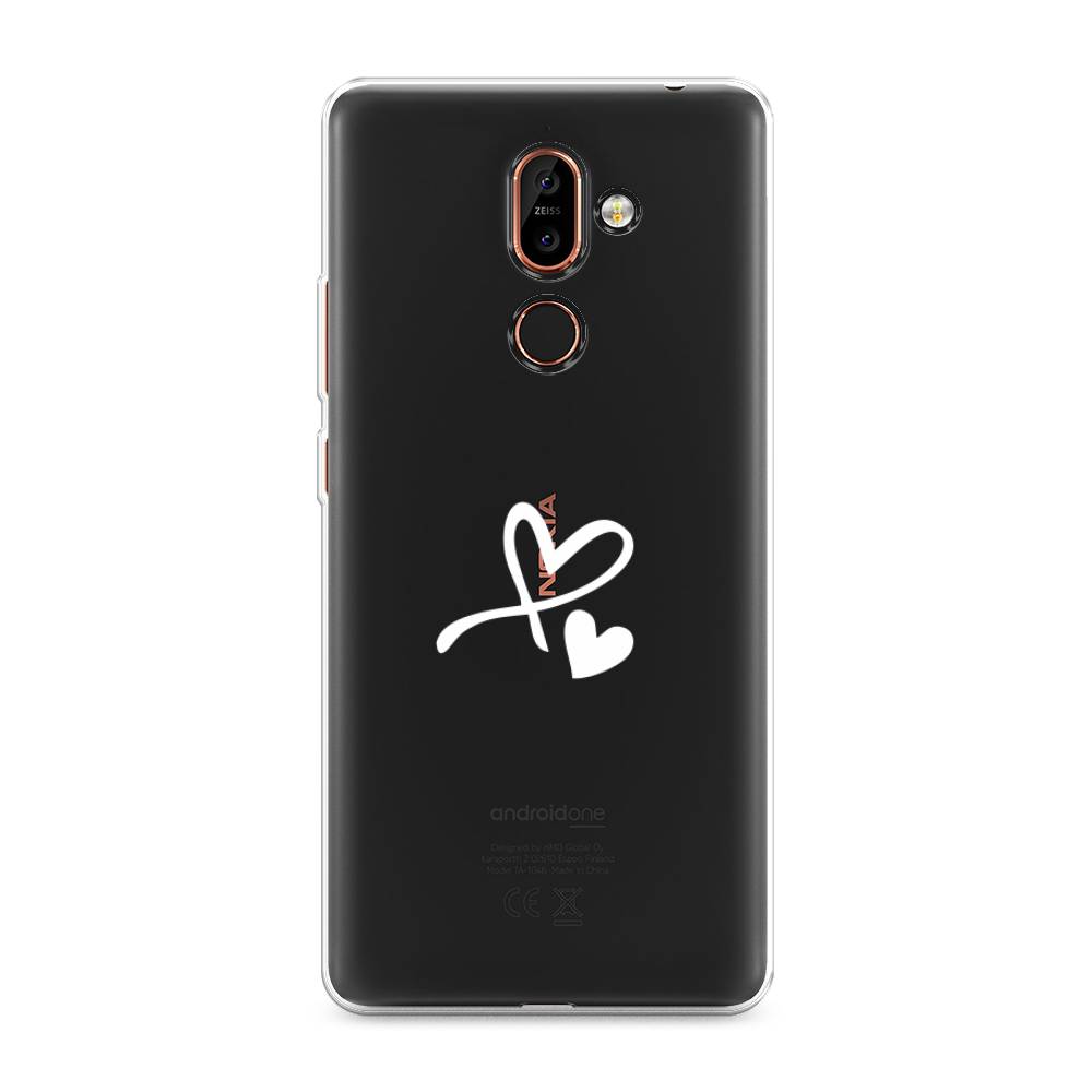 

Чехол Awog на Nokia 7 plus / Нокиа 7 plus "Сердечко минимализм", Белый, 121050-6