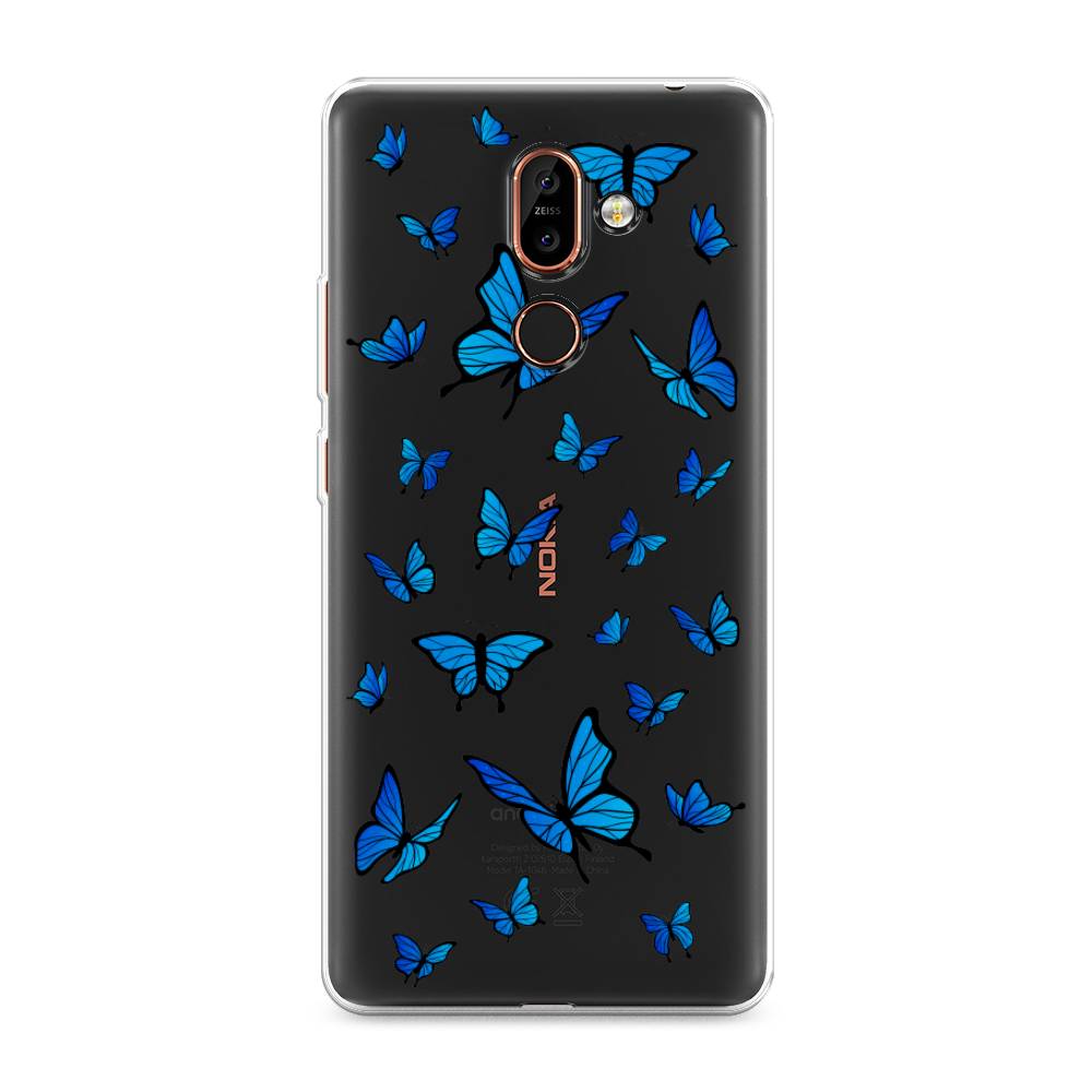 фото Чехол awog "синие бабочки" для nokia 7 plus
