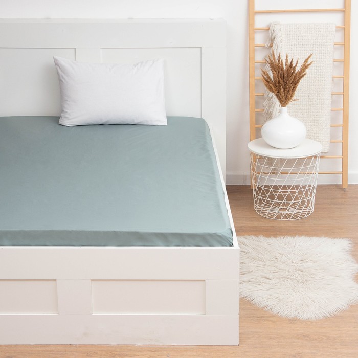 

Простыня на резинке "Этель" 140х200х25 см, бирюзовый, 100% хлопок, перкаль, Little queen