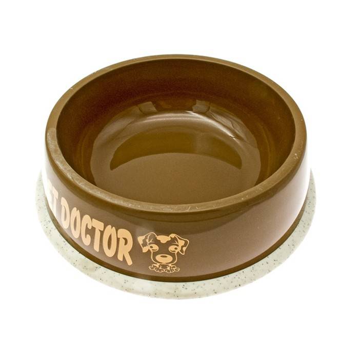 Миска для животных Jack&King круглая с резинкой коричневая 1,75 л