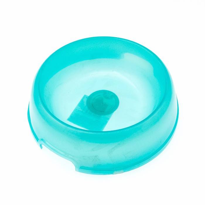 Миска для животных Jack&King круглая прозрачная голубая 0,5 л