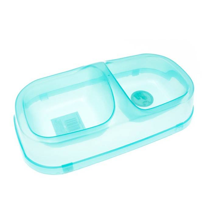 Миска для животных Jack&King двойная голубая 0,4 л