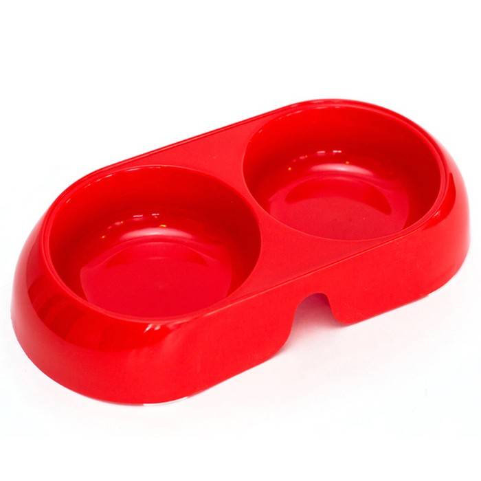 Миска для животных Jack&King двойная круглая красная 0,35 л