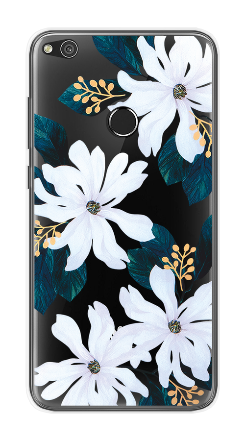 

Чехол на Honor 8 Lite/Huawei P8 Lite "Delilah Flower", Зеленый;белый, 63950-1