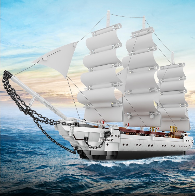 Конструктор парусник Белый Лебедь 1672 дет 66 см rezark корабль китайский парусник