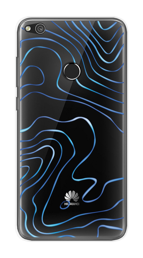 

Чехол на Honor 8 Lite/Huawei P8 Lite "Blue lines", Прозрачный;синий, 63950-1