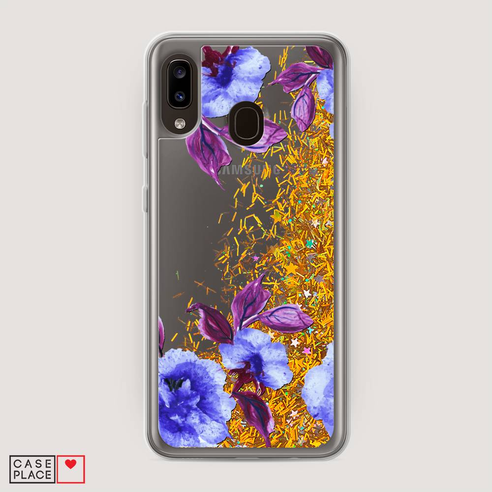 

Жидкий чехол с блестками "Цветочная фантазия 5" на Samsung Galaxy A20, 27690-1