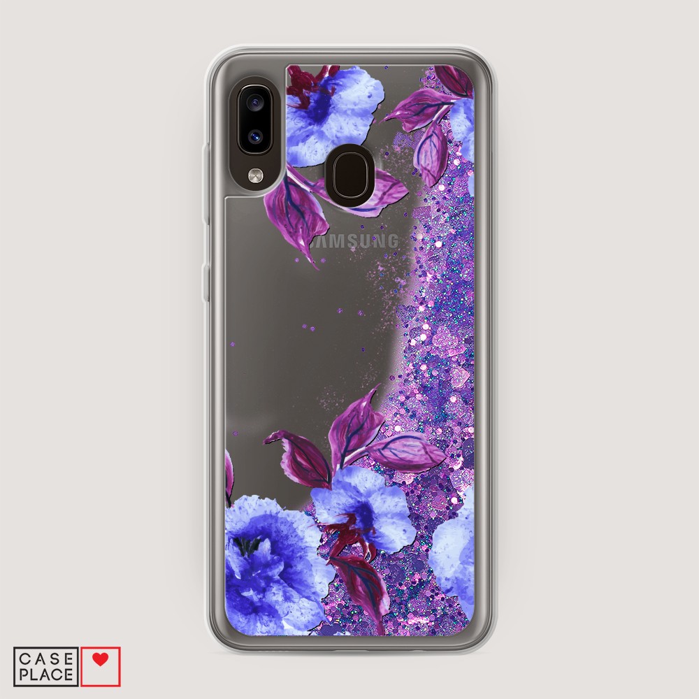 

Жидкий чехол с блестками "Цветочная фантазия 5" на Samsung Galaxy A20, 27692-1