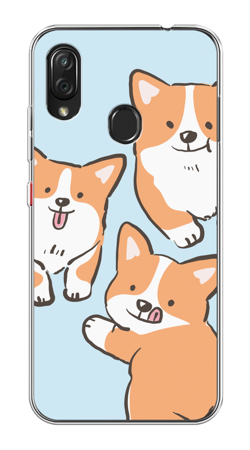 

Чехол на ZTE Blade V10 Vita "Милые корги", Бежевый;голубой;коричневый, 132650-1