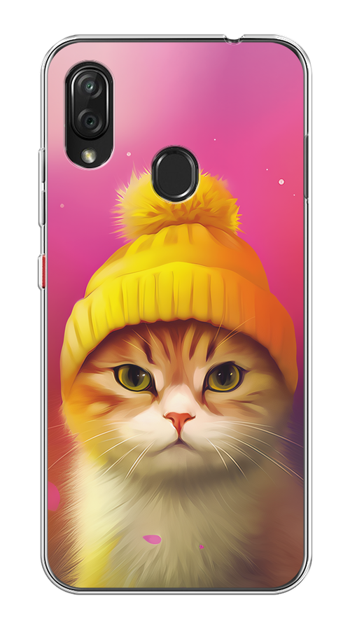 

Чехол на ZTE Blade V10 Vita "Котик в шапочке", Розовый;желтый;бежевый, 132650-1