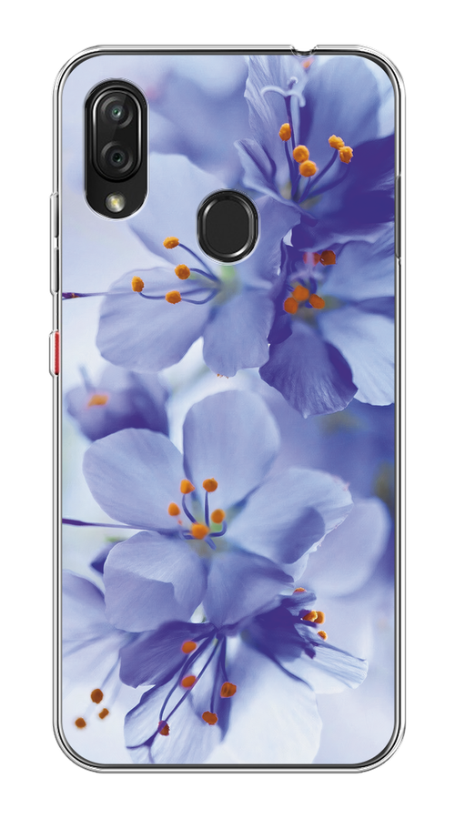 

Чехол на ZTE Blade V10 Vita "Фиолетовые цветки", Фиолетовый;синий, 132650-1