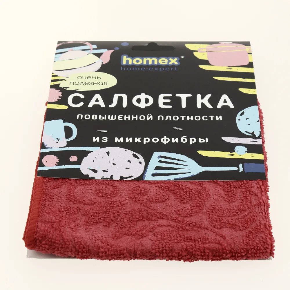

Салфетка универсальная Homex из микрофибры повышенной плотности 30х30 см 6 уп