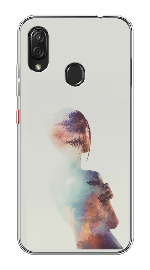 

Чехол на ZTE Blade V10 Vita "Девушка-лес", Розовый;голубой;серый, 132650-1