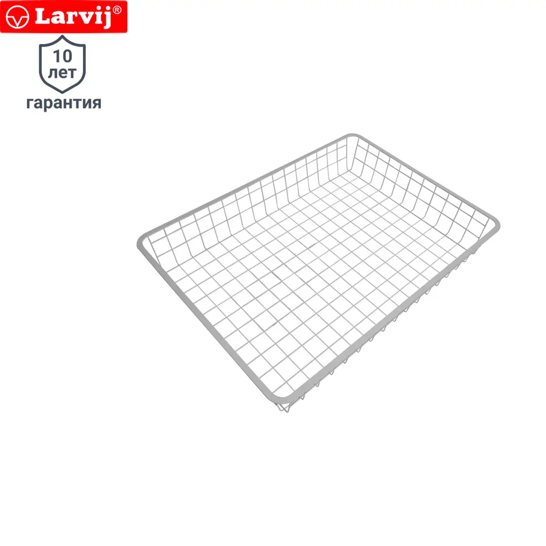 

Корзина сеточная Larvij 55x41x8 см сталь цвет белый