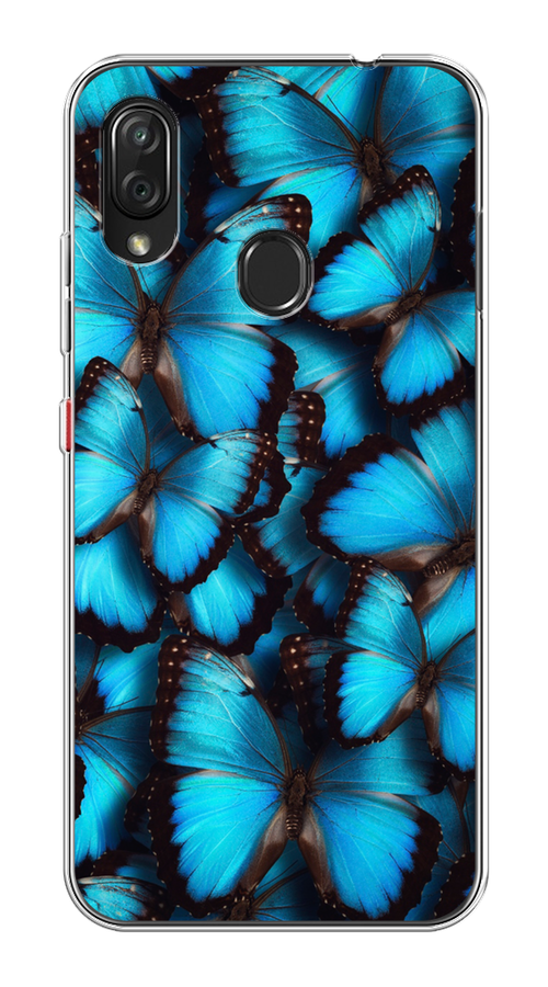 

Чехол на ZTE Blade V10 Vita "Тропическая бабочка 2", Голубой;черный, 132650-1