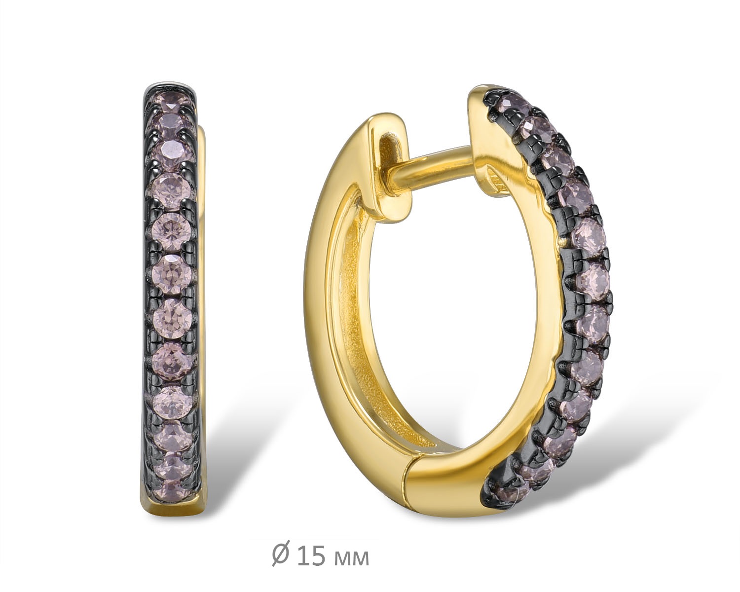 

Серьги конго из серебра VALTERA 117722, циркон, 117722