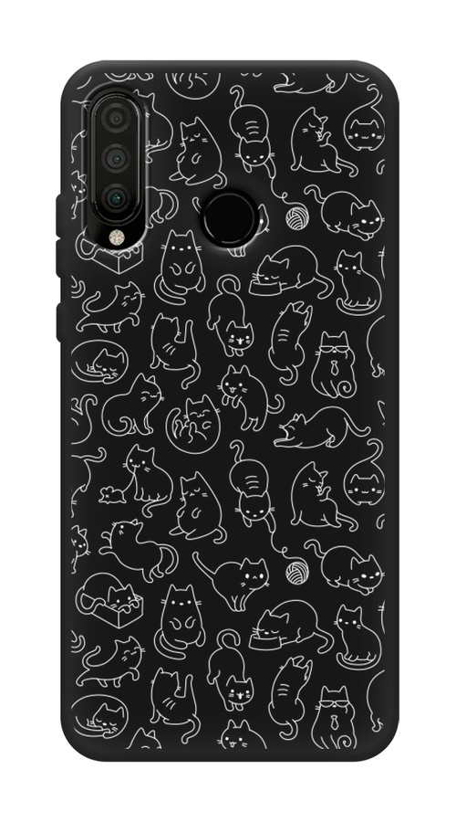 

Чехол Awog на Honor 20 Lite 2020 "Шкодливые котики", Черный;белый;серый, 611252-1