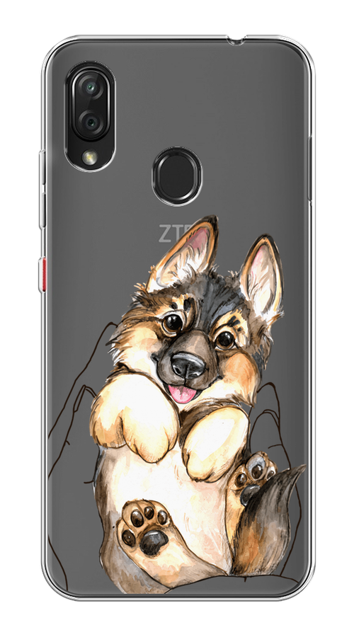 

Чехол на ZTE Blade V10 Vita "Овчарка в ладошках", Серый;бежевый;белый, 132650-1