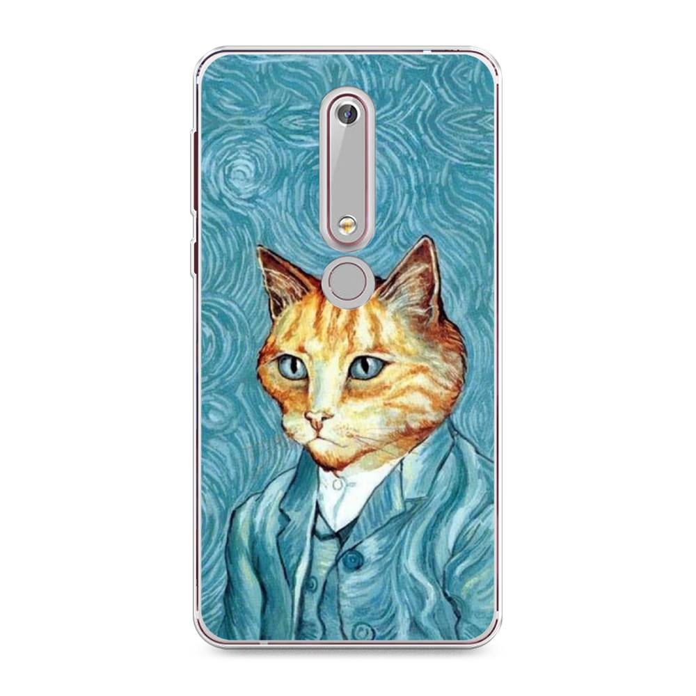 

Чехол Awog на Nokia 6 2018 / Нокиа 6 2018 "Кот Ван Гог", Голубой;коричневый, 120950-2