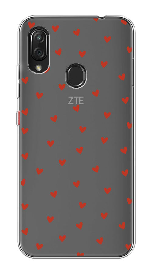 

Чехол на ZTE Blade V10 Vita "Red hearts", Красный;прозрачный, 132650-1