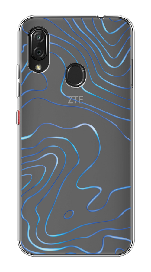 

Чехол на ZTE Blade V10 Vita "Blue lines", Прозрачный;синий, 132650-1