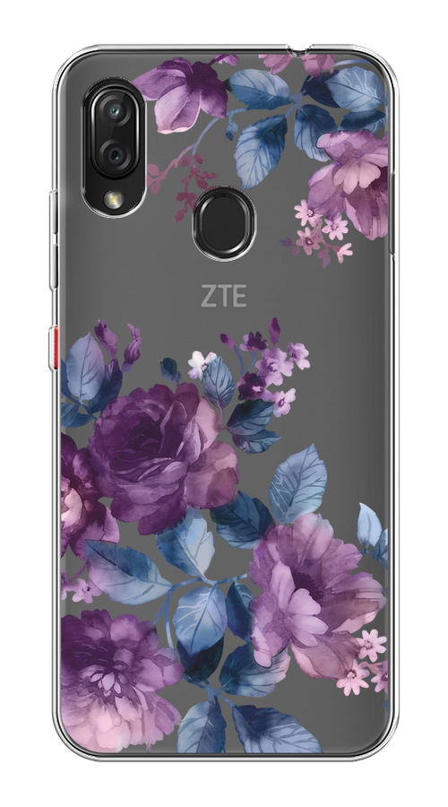 

Чехол на ZTE Blade V10 Vita "Purple Blossoms", Синий;фиолетовый, 132650-1