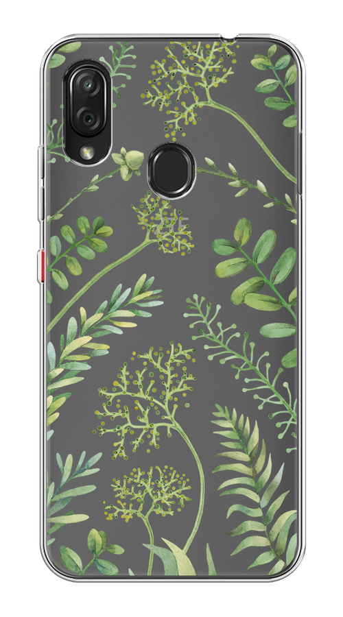 

Чехол на ZTE Blade V10 Vita "Green Leaves", Зеленый;прозрачный, 132650-1