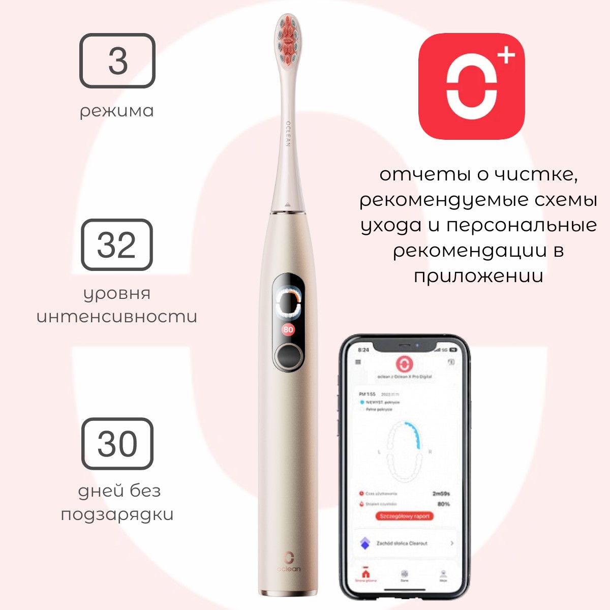 

Электрическая зубная щетка Oclean X Pro Digital (Золотой), X Pro Digital