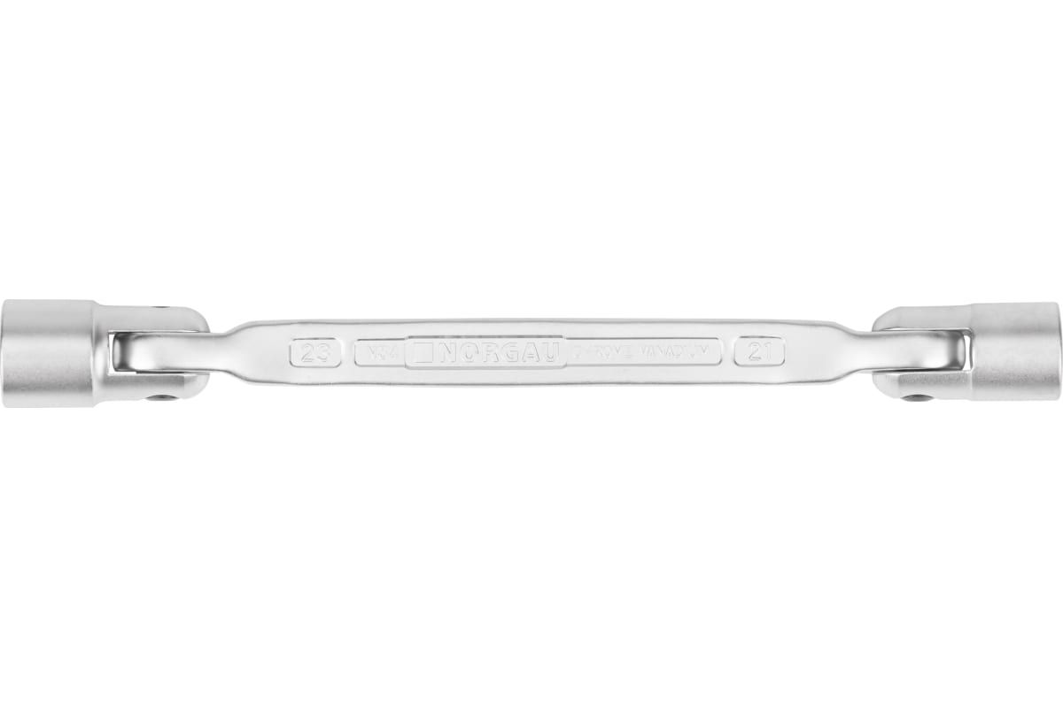 Ключ NORGAU Industrial гаечный 21х23 мм двусторонний, торцевой шарнирный профиль двусторонний баллонный торцевой ключ aist