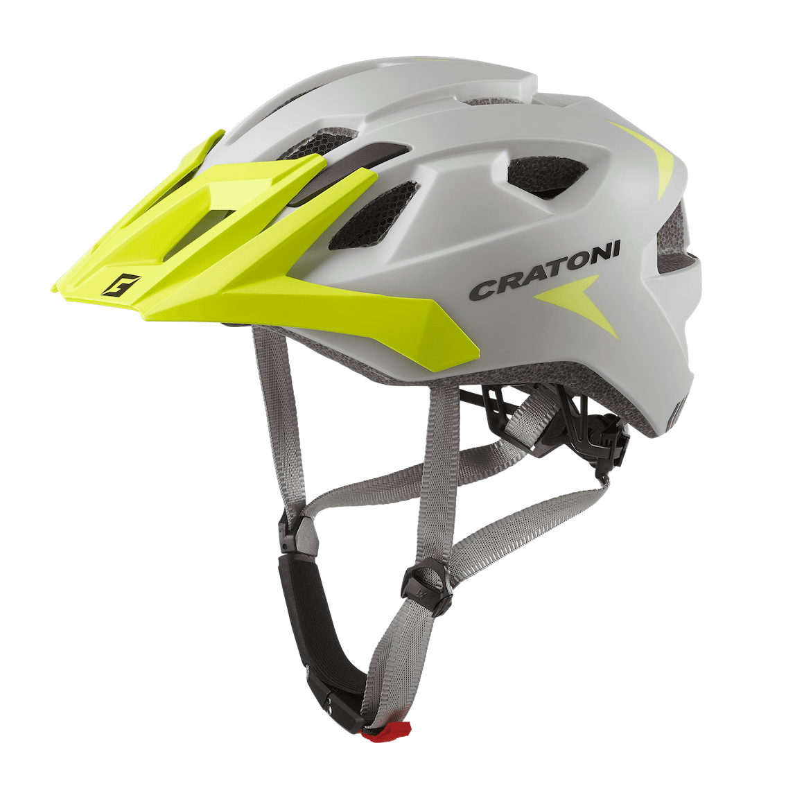 Велосипедный шлем Cratoni Allride, grey/lime, One Size