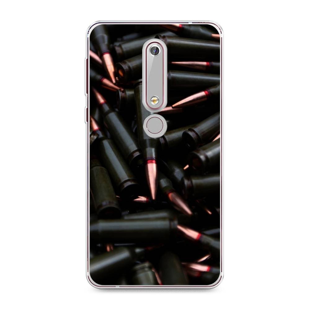 

Чехол Awog на Nokia 6 2018 / Нокиа 6 2018 "Пули черные", Черный;коричневый, 120950-5