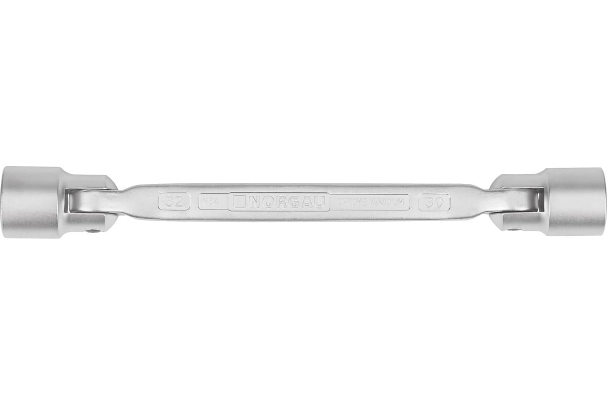 Ключ NORGAU Industrial гаечный 30х32 мм двусторонний, торцевой шарнирный профиль ключ norgau industrial гаечный 14х15 мм двусторонний торцевой шарнирный профиль