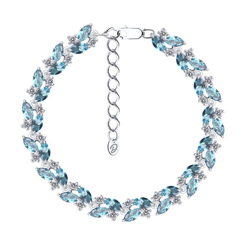 

Браслет из серебра р. 16 Diamant 94-350-02173-1, ситалл искусственный/фианит, 94-350-02173-1