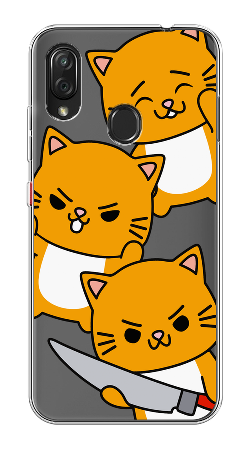 

Чехол на ZTE Blade V10 Vita "Опасные котики", Оранжевый;серый;белый, 132650-1