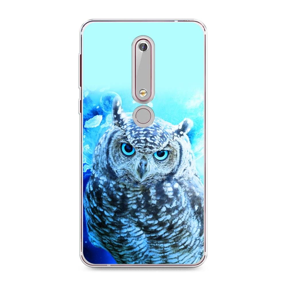 

Чехол Awog на Nokia 6 2018 / Нокиа 6 2018 "Сова арт 7", Синий;голубой, 120950-1