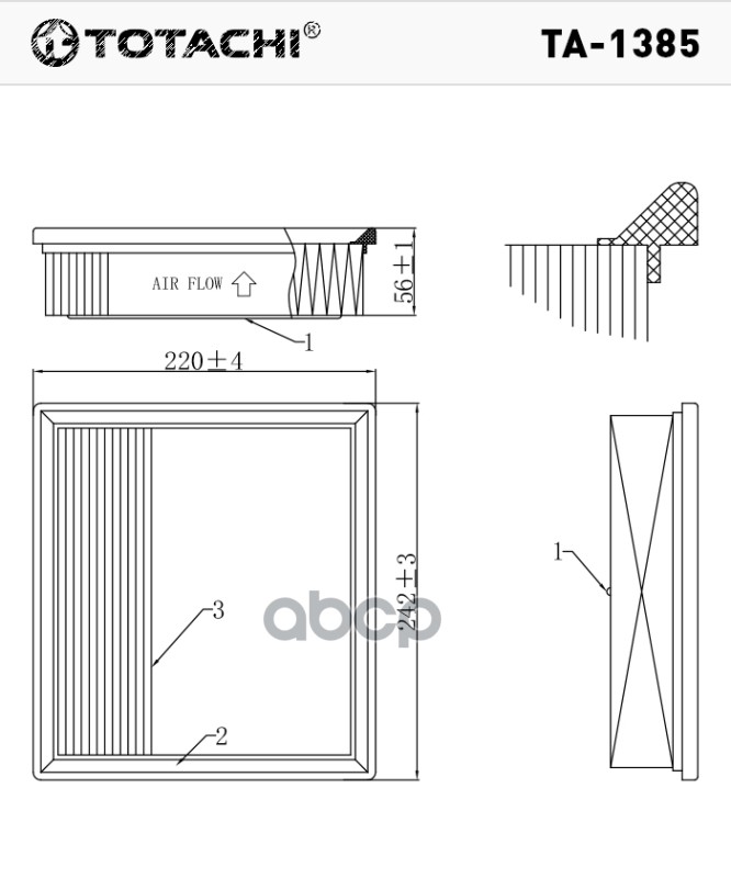 TOTACHI Фильтр TA-1385 A-1033 17801-31130
