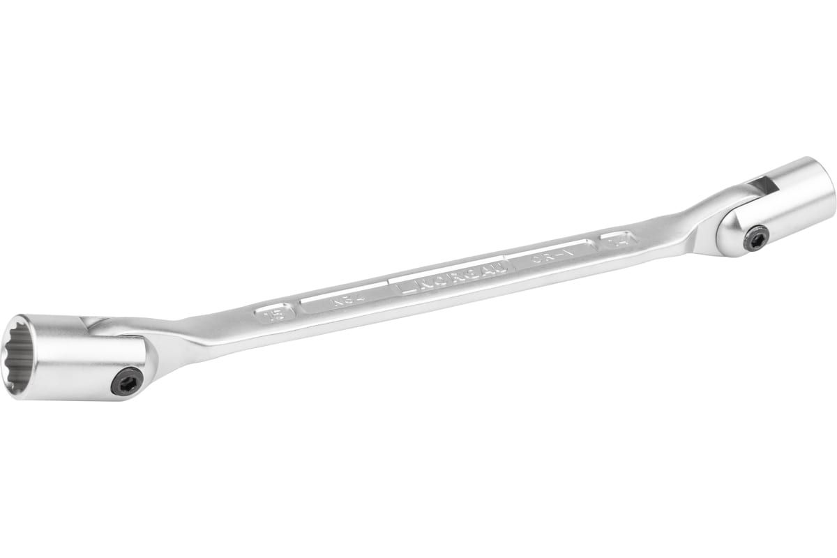 Ключ NORGAU Industrial гаечный 14х15 мм двусторонний, торцевой шарнирный профиль омедненный двусторонний коленчатый накидной ключ кзсми