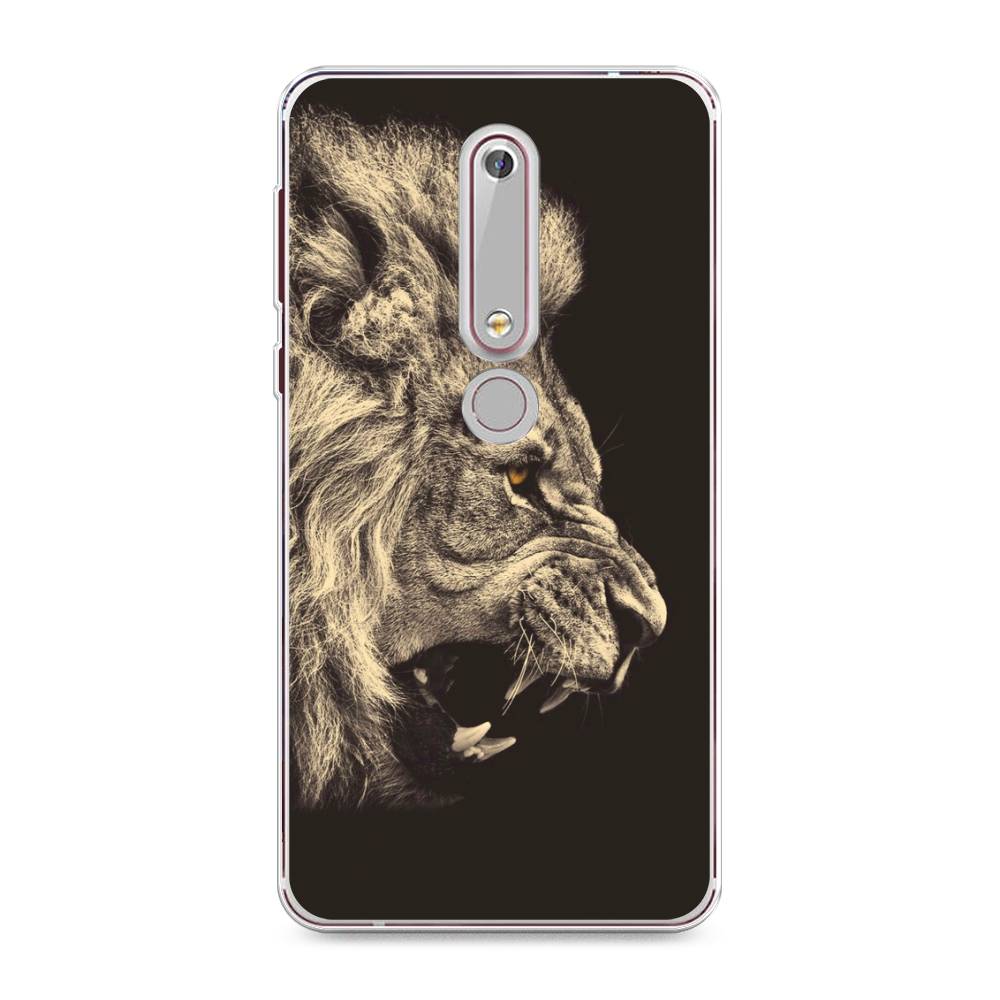 

Чехол Awog на Nokia 6 2018 / Нокиа 6 2018 "Львиный рык 2", Бежевый;черный, 120950-1