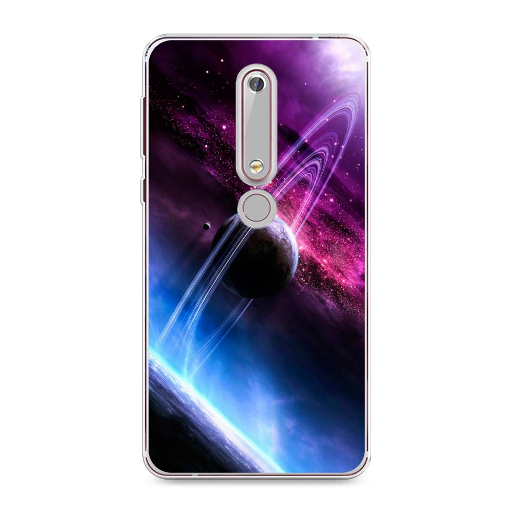 

Чехол Awog на Nokia 6 2018 / Нокиа 6 2018 "Космос 17", Черный;фиолетовый, 120950-4